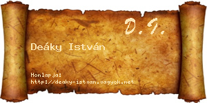Deáky István névjegykártya