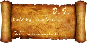 Deáky István névjegykártya